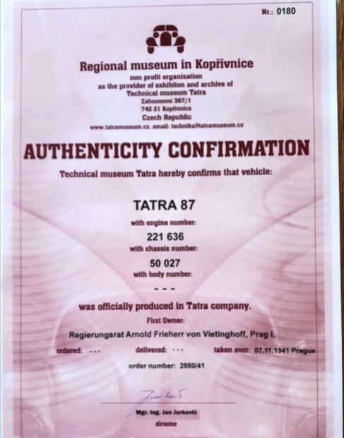 1941 Tatra T87