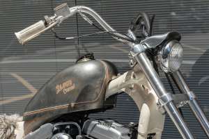 Harley Sportster chopper by 2LOUD Custom for Taiwanese pop star Yellow