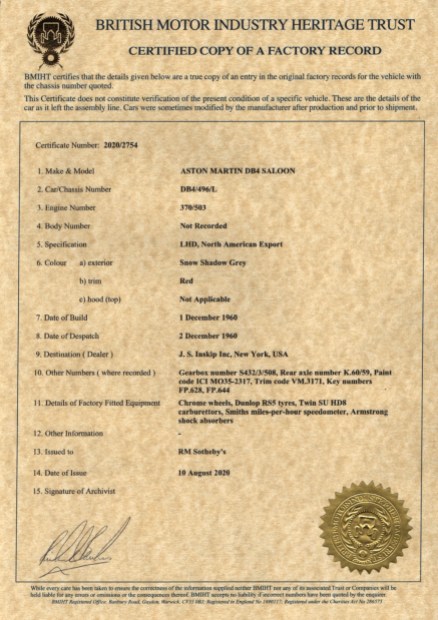 1961 Aston Martin DB4 Series II