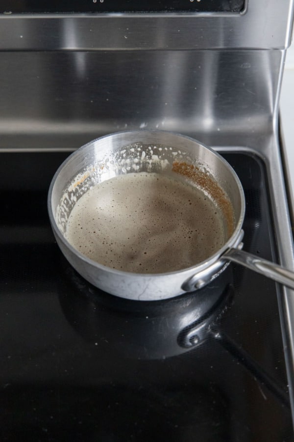 Browned butter when finished has toasty brown color.
