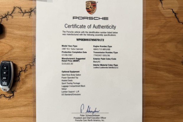 27k-Mile 1987 Porsche 911 Turbo Cabriolet M505 Slant Nose