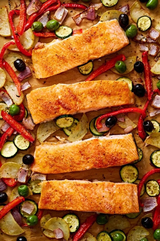 Sheet Pan Mediterranean Salmon