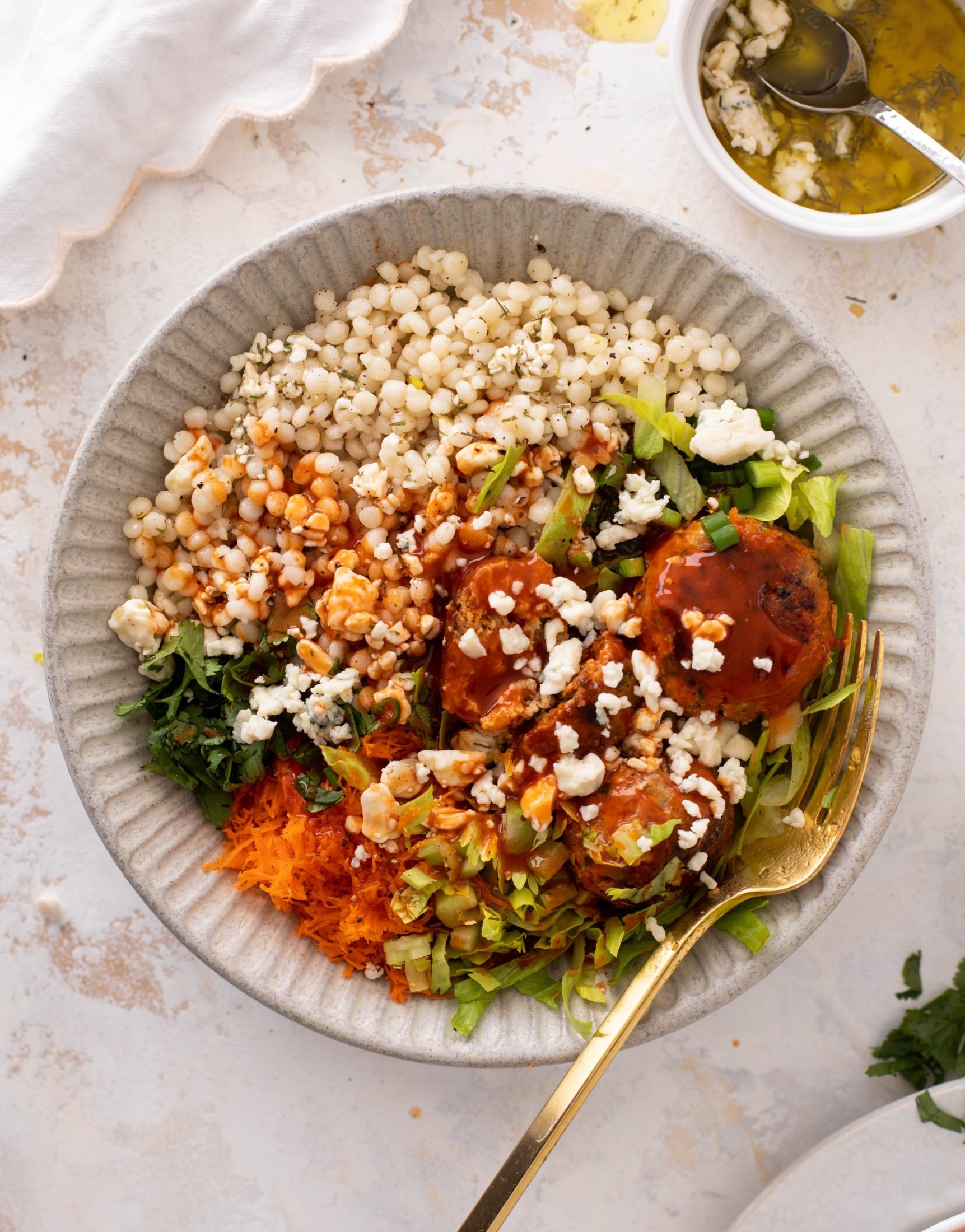 buffalo chicken meatball bowls