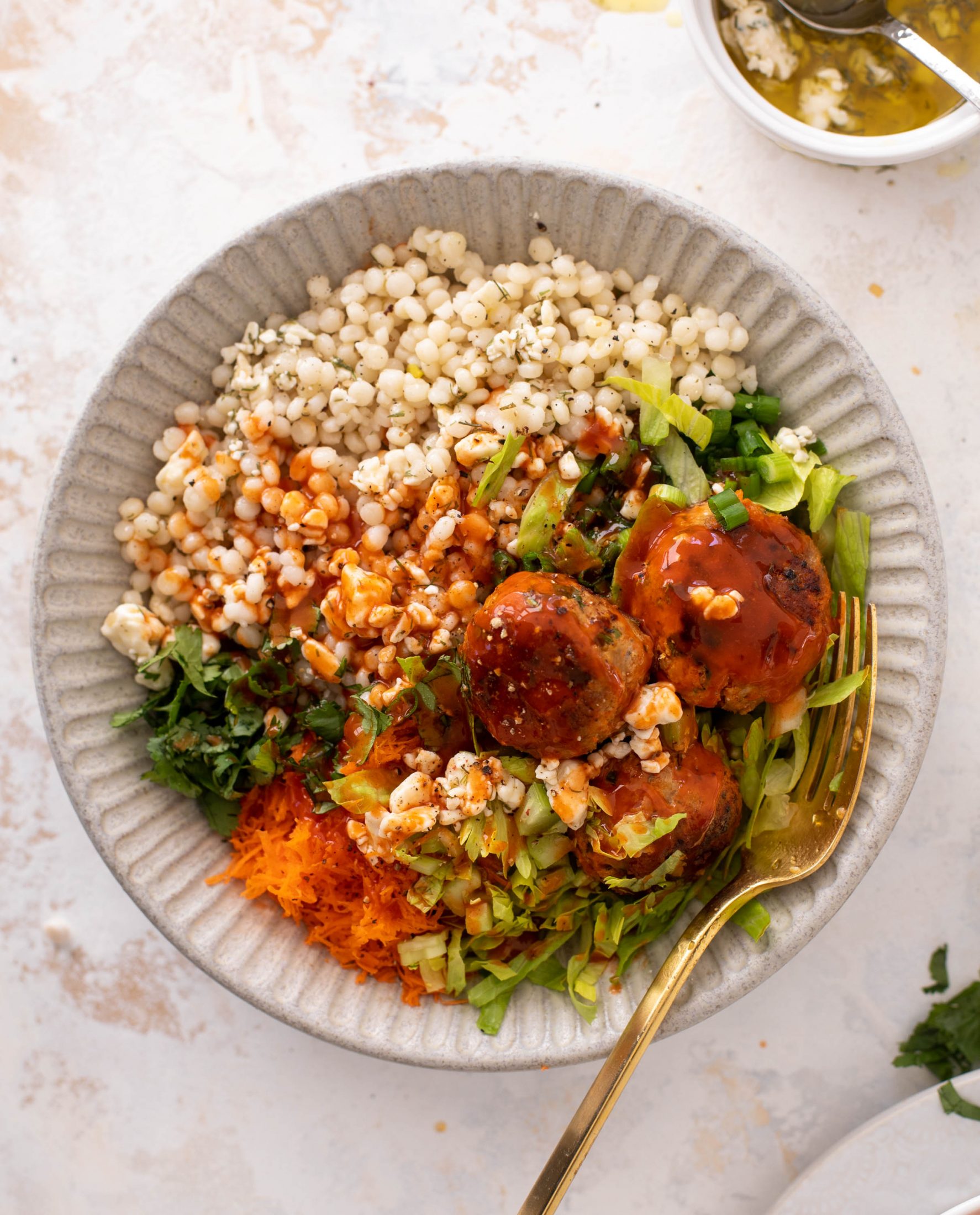 buffalo chicken meatball bowls