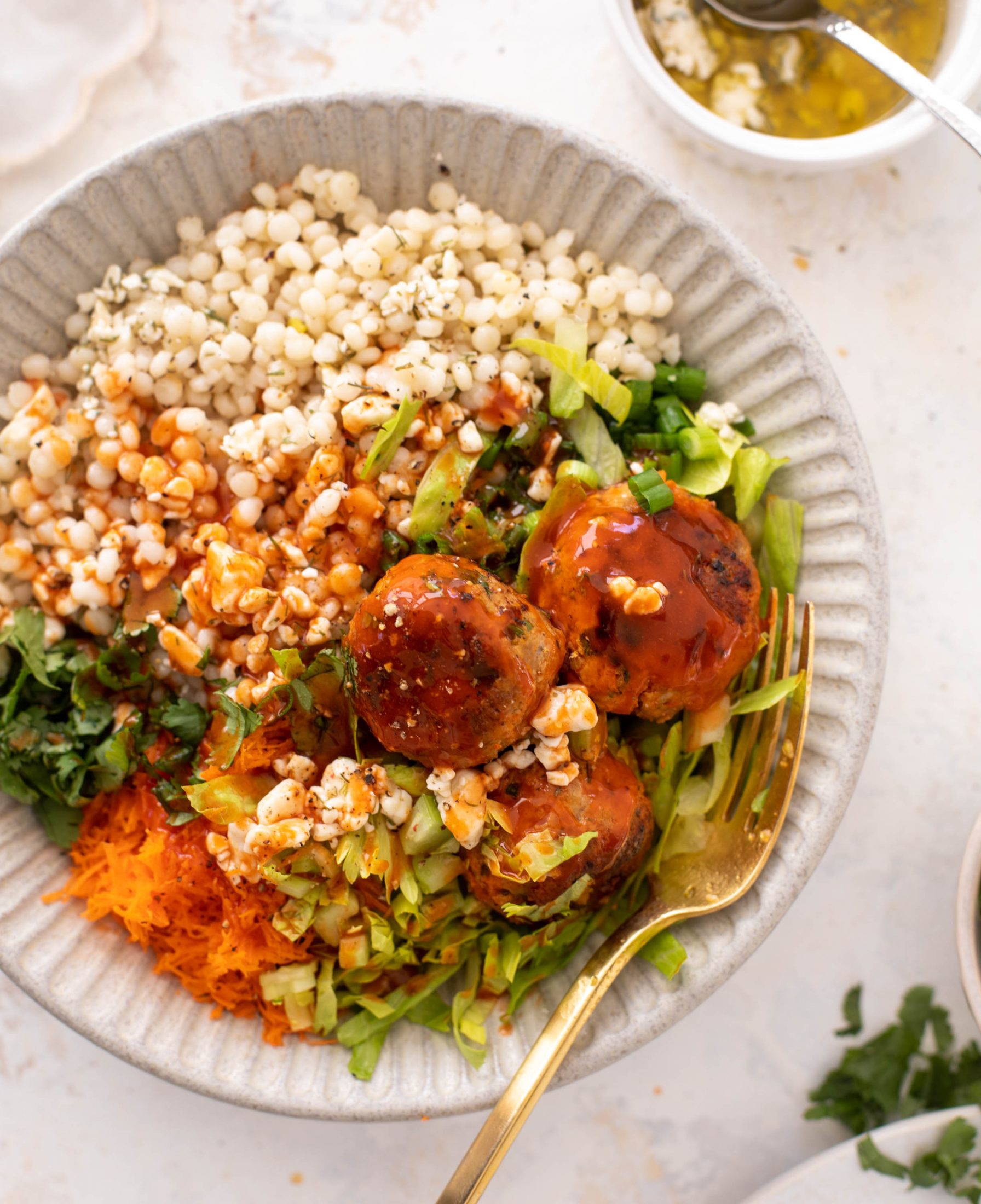 buffalo chicken meatball bowls